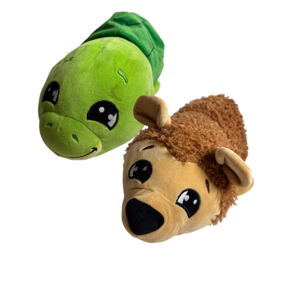 Flip A Zoo Stuffed Animal Turtle‎ Hedgehog Brown Green Plush 18"
